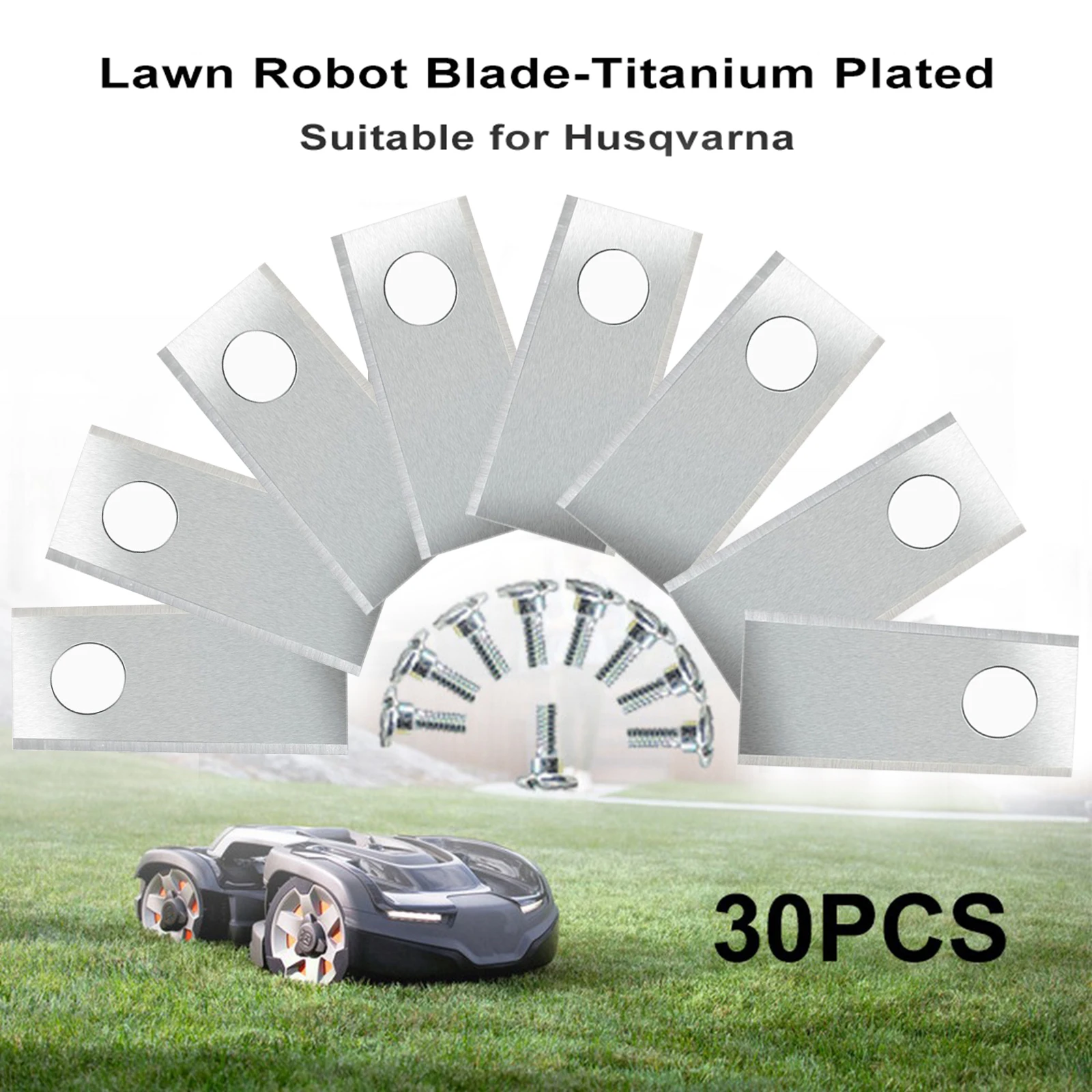 30pcs Replacement Blades Robot Mower Anti-Rust Durable Mower Cutter for Husqvarna Automower Garden Lawnmower Tools Accessories