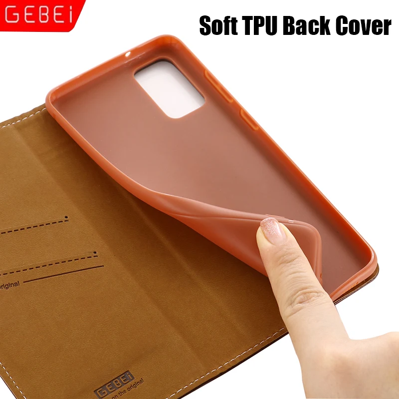 GEBEI Genuine Leather Flip Magnet Close Design Stand Case Cover For Samsung Galaxy S24 S23 S22 Ultra S8 S9 S10 S20 Plus