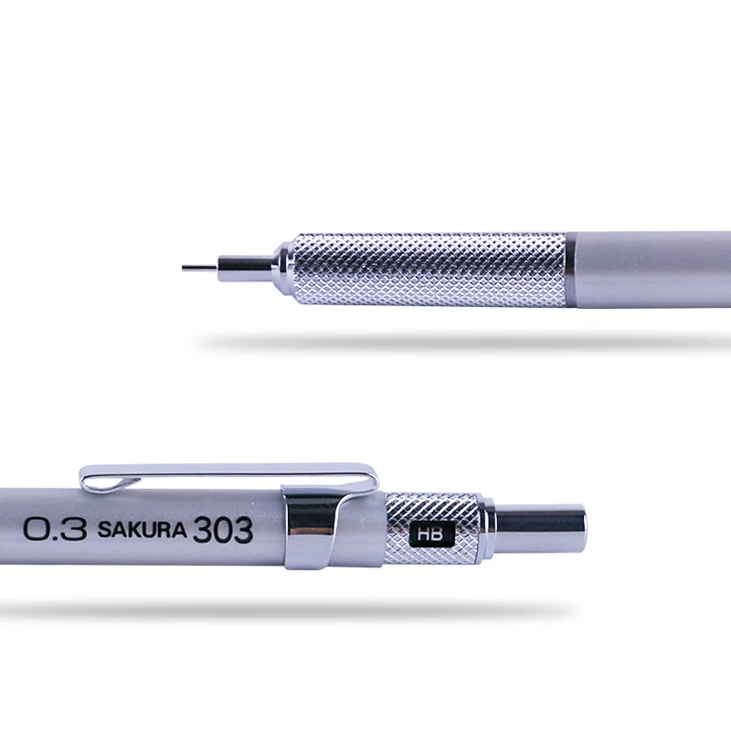 1pc SAKURA XS-305 Metal Shell Anti-broken Core Drawing Automatic Mechanical Pencil 0.3/0.5mm School Office Supplies