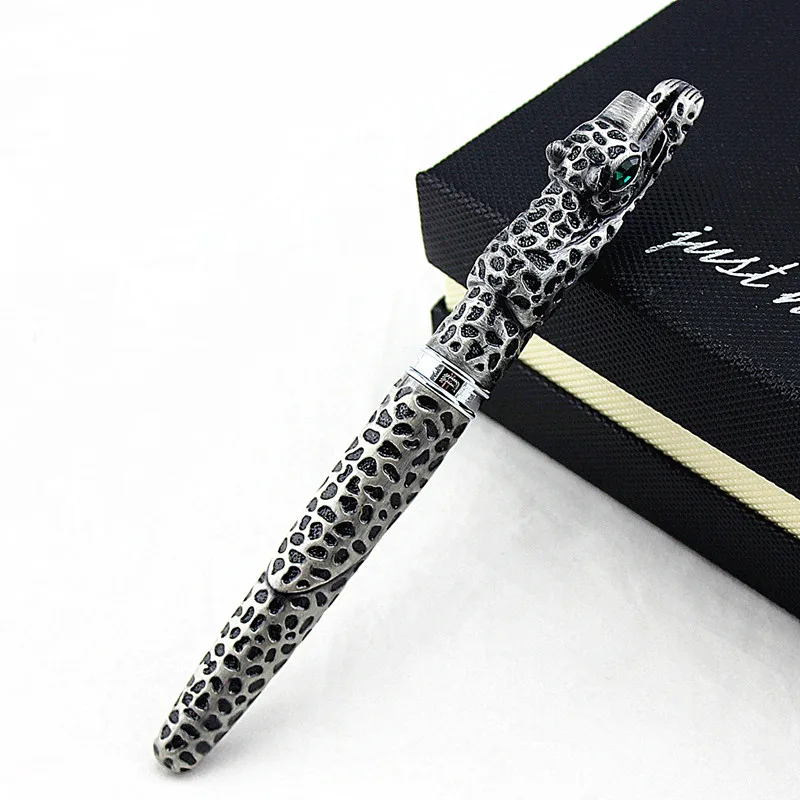 

Luxury Jinhao Full Metal Gray Rollerball Pen Panther Cheetah Exquisite Advanced Collected Writing Gift Pen for Business Office