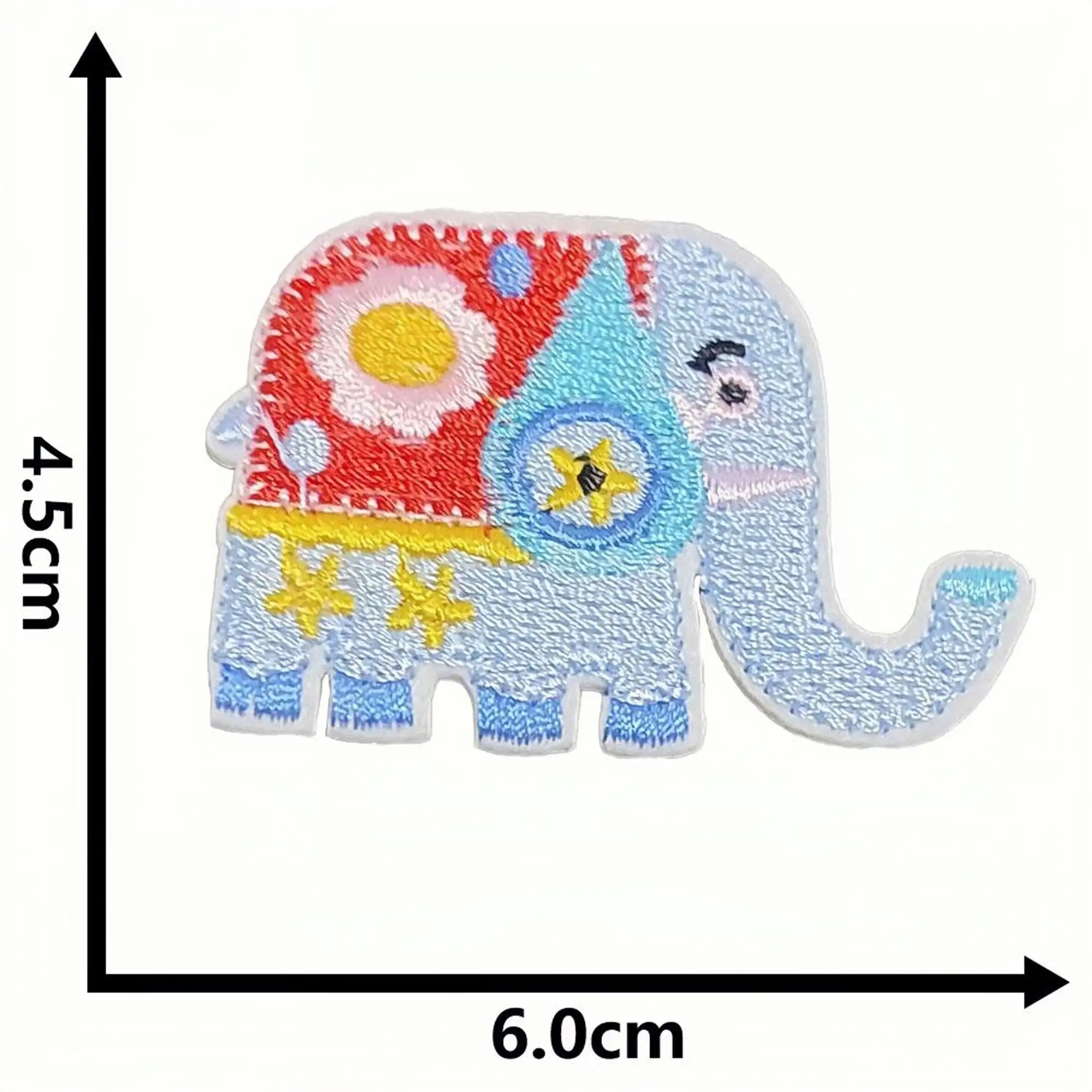 1Pcs Dinosaur Elephant Hedgehog Giraffe Lion Cock Embroidery Sew On Patch Applique Badge Craft Embroidered For Clothes Trousers