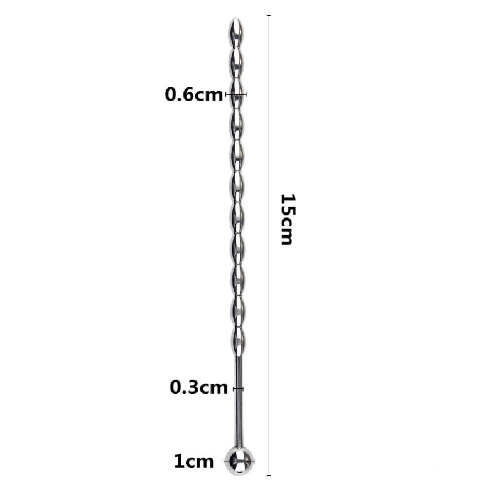 15 سنتيمتر/5.91 بوصة مجرى البول التوصيل لعبة استثارة القضيب موسع الأصوات القسطرة تمتد 11 كرات الفولاذ المقاوم للصدأ