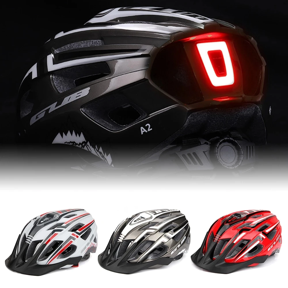 NEW Bicycle Helmet LED Light Rechargeable Intergrally-molded Cycling Helmet Mountain Road Bike Helmet Sport Safe Hat For Man