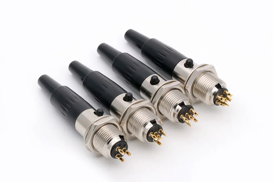 2 Set Small Mini XLR Female Plug + Male Socket 3 4 5 Pin Male Chassis Panel Socket Plug Small XLR Audio Microphone MIC Connector