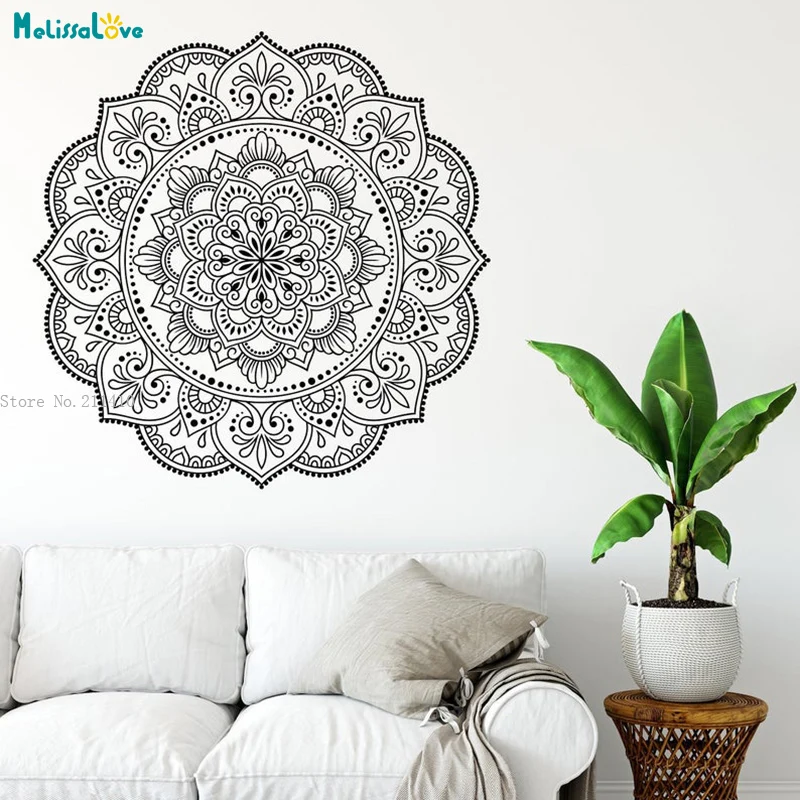 Gold Mandala Wall Sticker Bohemian Home Decoration Decal Spheres  Meditation Living Studio Décor Removable YT4986A