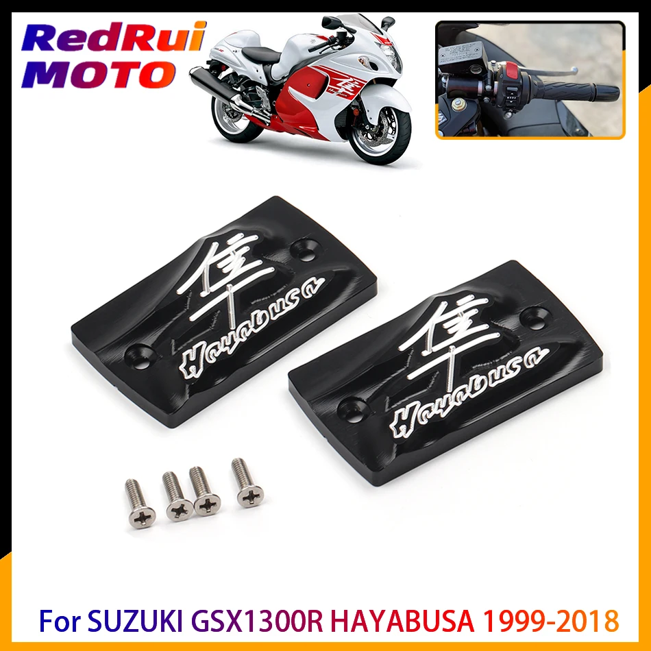 For SUZUKI GSX1300R HAYABUSA 1999-2018 Motorcycle Accessories CNC Oil Fluid Cap 3D LOGO Brake Clutch Cylinder Reservoir Cover