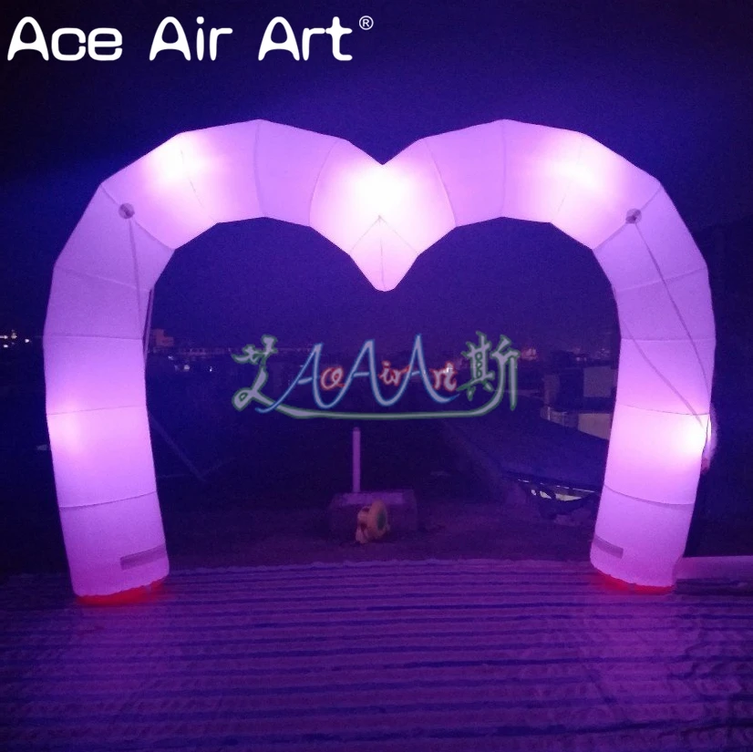 Color Changing Inflatable Heart Shaped Arch, Archway Entrance, Love Heart, Wedding, Valentine's Day Decoration