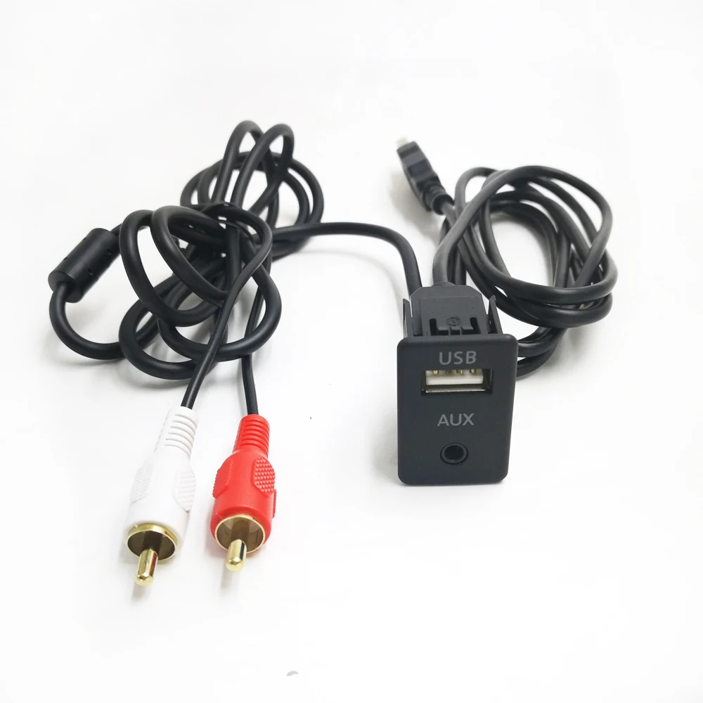 자동차 2 RCA AUX USB 남성 대시 2RCA 어댑터 for Toyota for honda for bmw 3 5