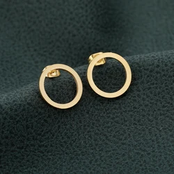 Simple Round Earrings For Women Gold Color Stainless Steel Geometric Earrings Fashion Party Birthday Jewelry Gift Wholesale