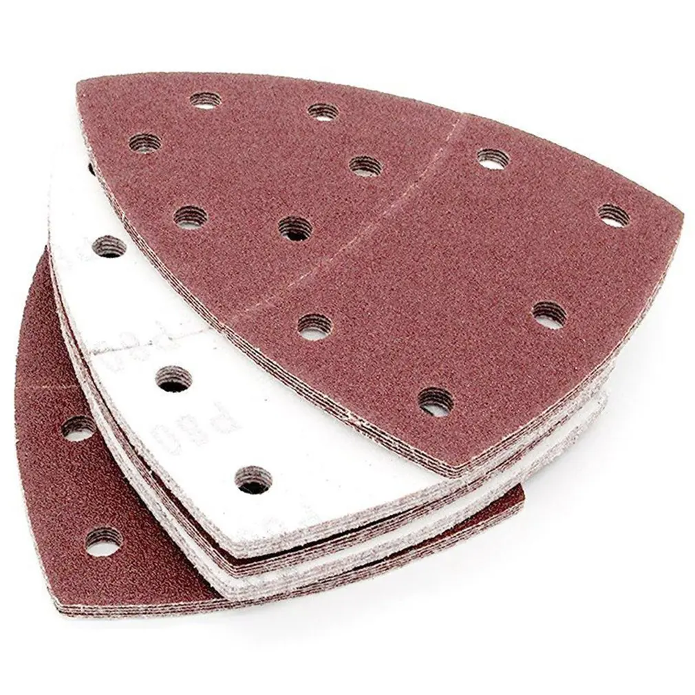 4Pcs Self-Adhesive Amplas Segitiga Sander Kertas Pasir Kait Lingkaran Piringan Amplas Alat Abrasif untuk Polishing Pasir