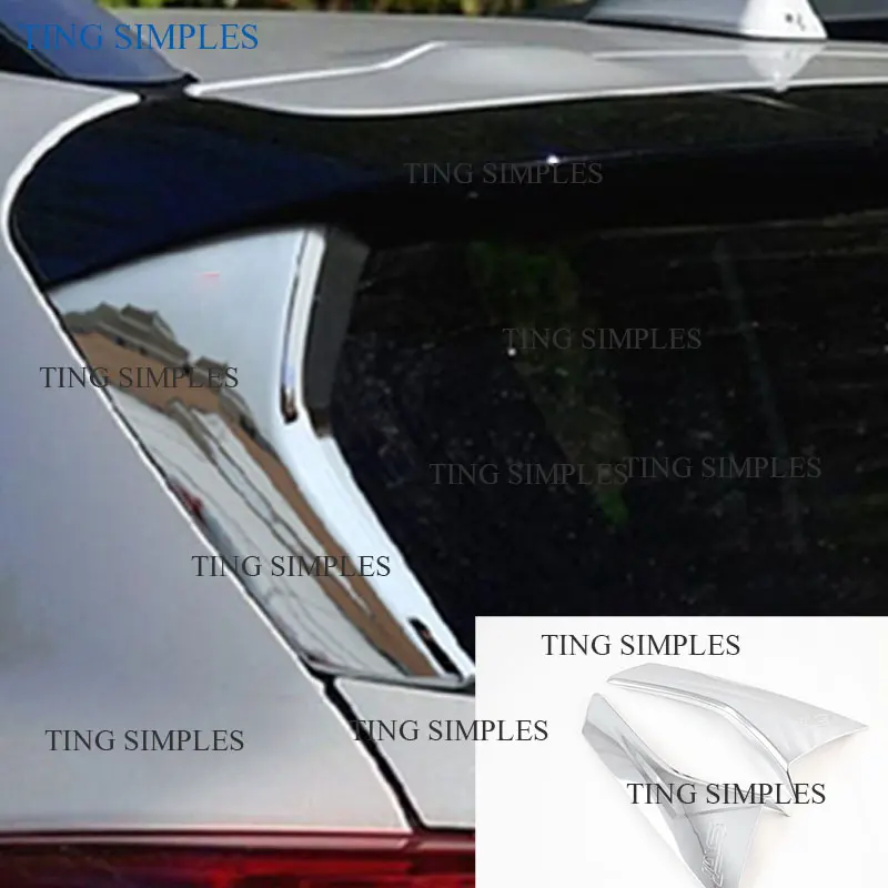 Car Styling For Subaru XV 2018 2019 Car ABS Chrome ABS Carbon Fiber Print Side Rear Window Spoiler Triangle Cover Trim Auto Part