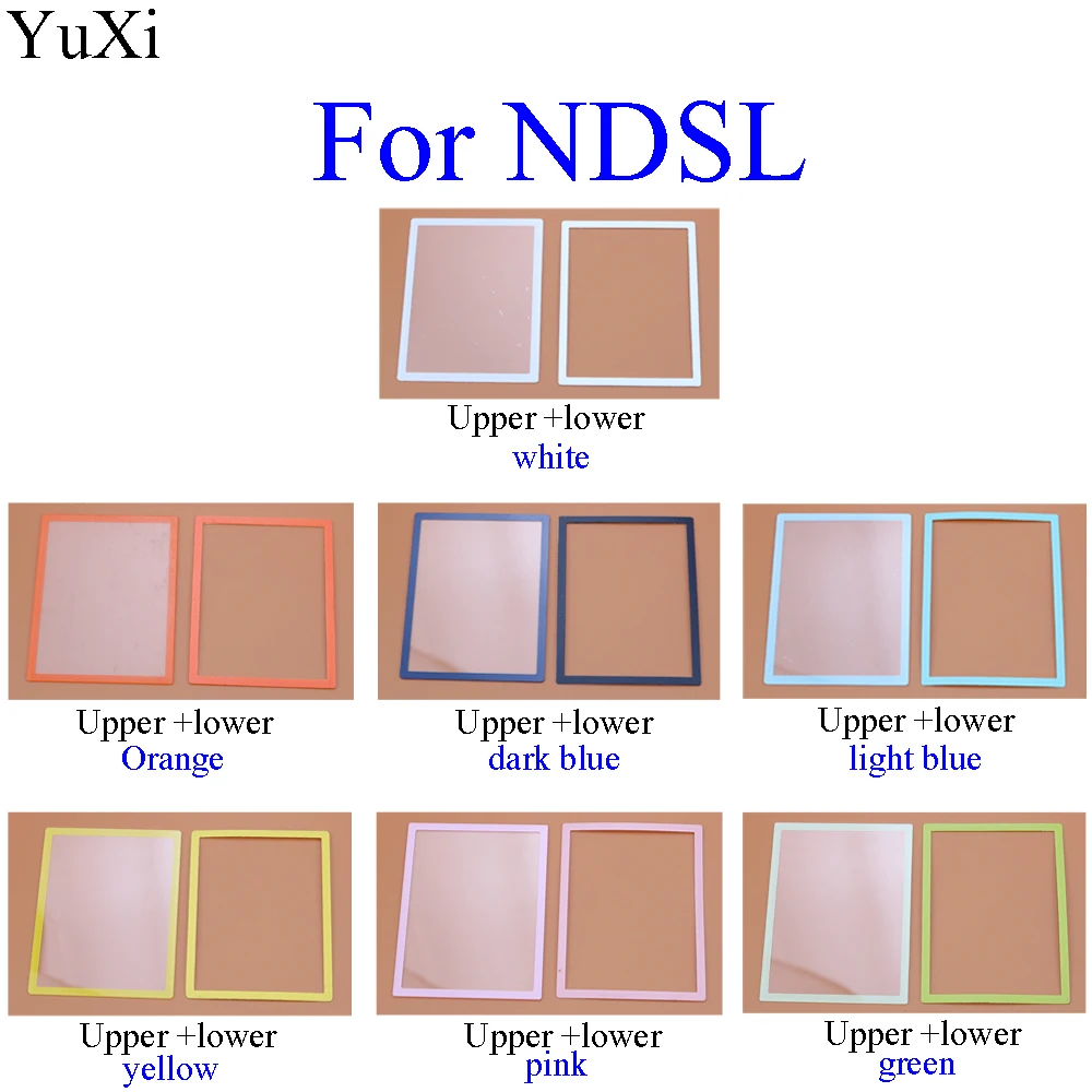 

YuXi Multi color Upper LCD Screen Len Plastic Cover + lower frame replacement for DS Lite for NDSL Game Console