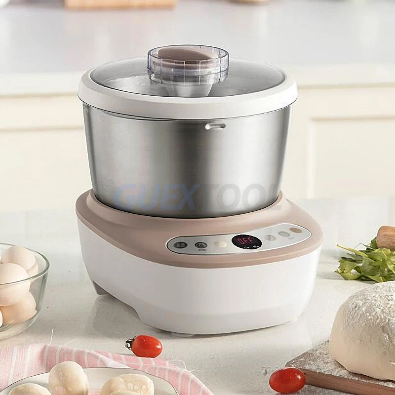 Household Stand Mixer Dough Kneading Machine Dough Mixing Machine Intelligent Timing Stainless Steel Food Mixing Machine