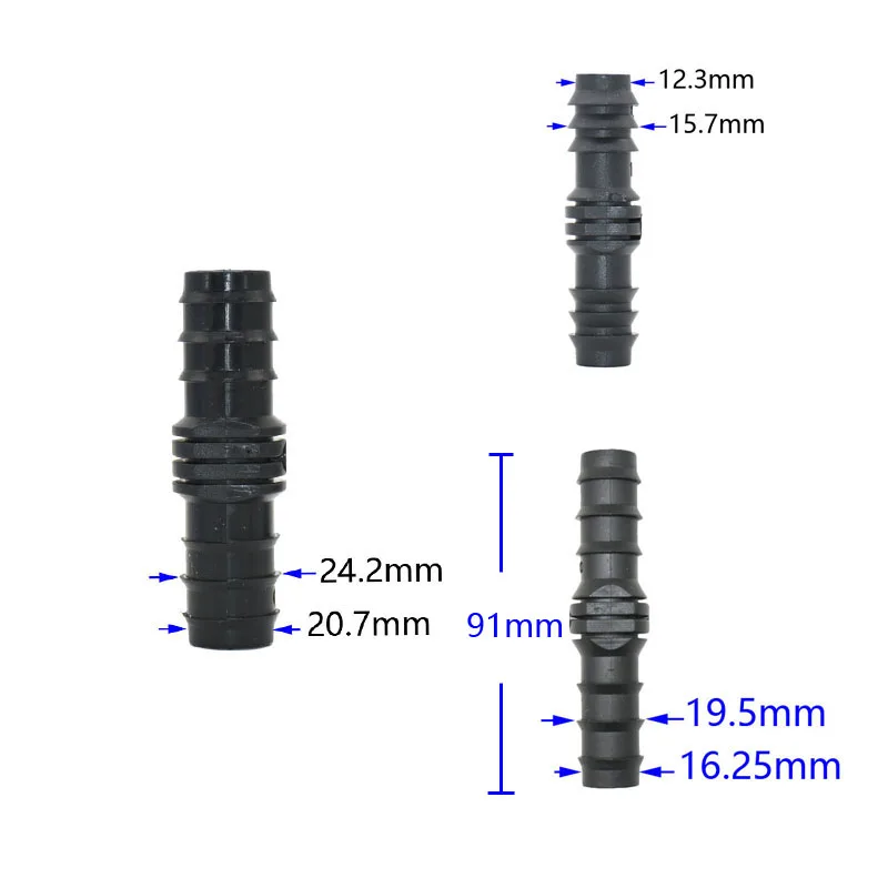 1/2 3/4 1 Inch Garden Hose Tee Elbow End Plug Straight Connector 16/20/25mm PE Hose Water Splitter Repair 90 Degree Connector