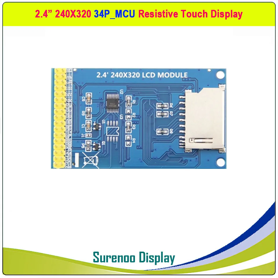 2.4 inch 240*320 34P_8/16Bit MCU Parallel XPT2046 Resistive Touch ILI9341 TFT LCD Module Display Screen Panel Alientek STM32