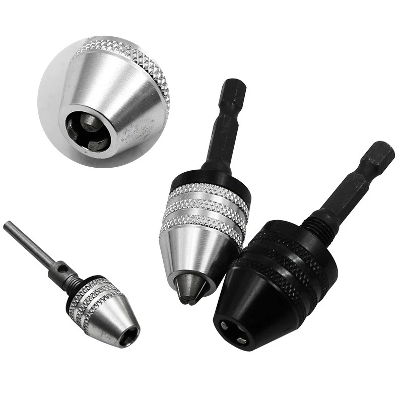 육각 섕크 3 턱 드릴 척 클램프 0.3-4mm 전기 모터 샤프트 미니 척 고정 장치 1/4 'universal Electric mill Chuck Adapter