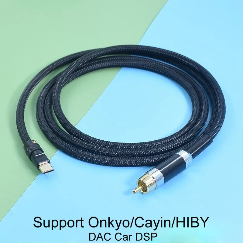 

6N OCC USB/Type-C Type C To RCA AES 75ohm Coaxial Cable For Cayin Music Player Decoder DAC Amplifier Car DSP Player