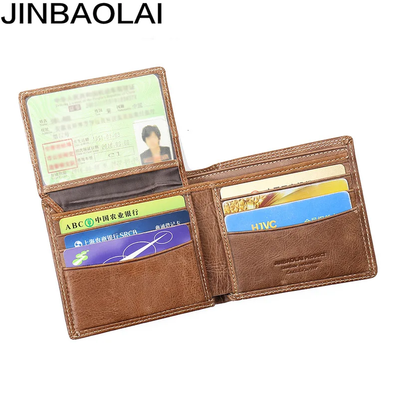 JINBAOLAI Full-Grain Leather Men's Casual Wallet Wallet Wholesale Leather Short Wallet Men's One Product Dropshipping