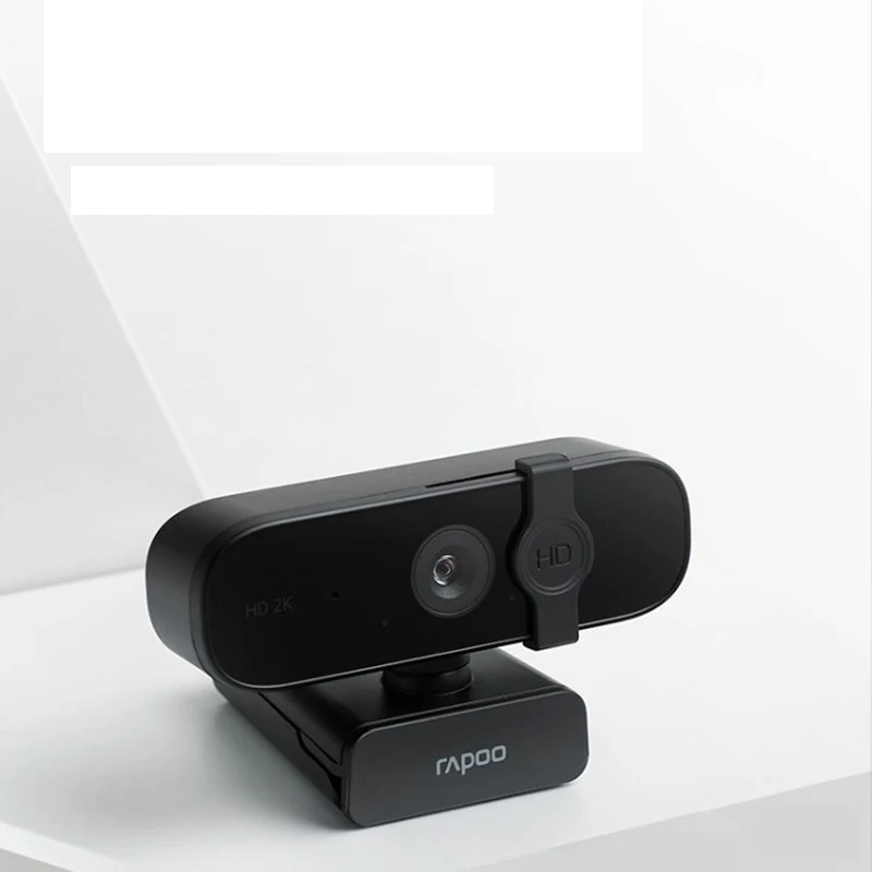 Original Rapoo C280เว็บแคม2K HD USB2.0พร้อมไมโครโฟนหมุนได้กล้องถ่ายทอดสดวิดีโอจัดการประชุมด้วยฝาครอบ