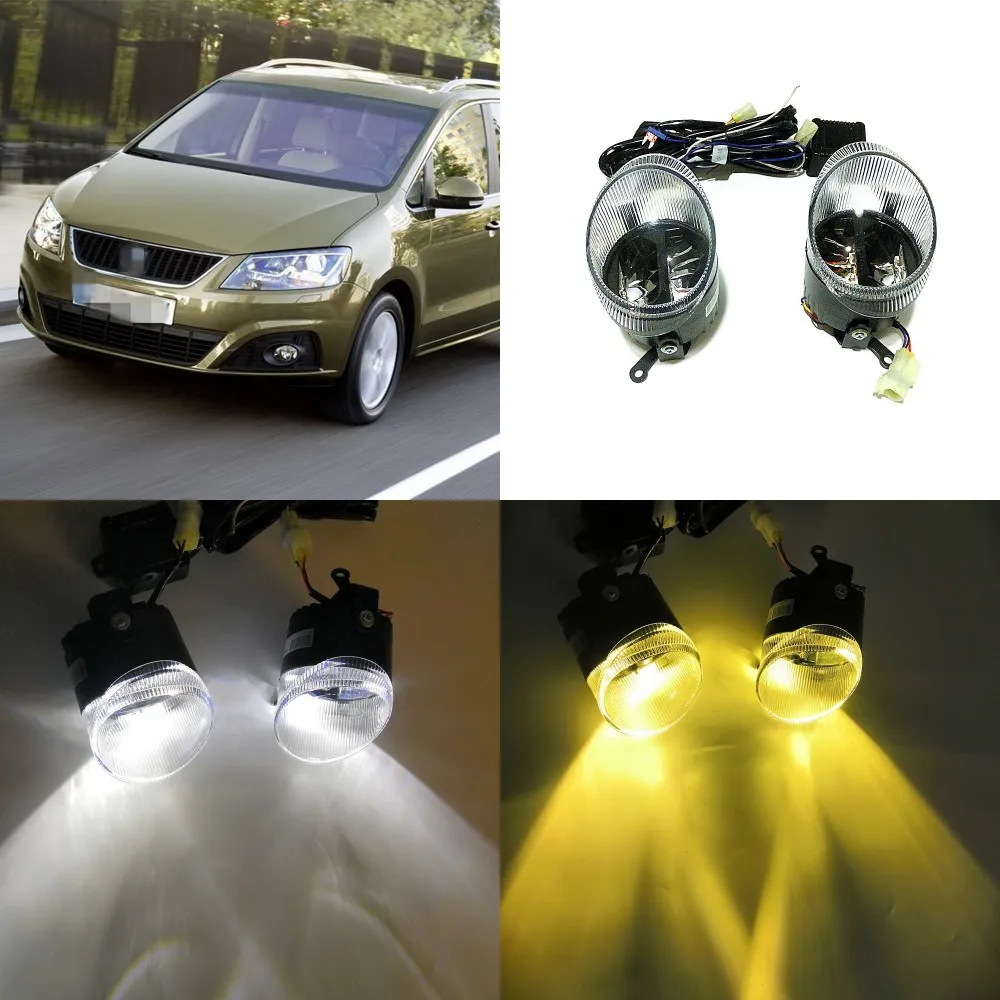 July King 24W Bifocal Fog Lamp Case for Seat Alhambra 2010.06+, 6000K Day Running Lights DRL + High Beam + 4300K Low Beam