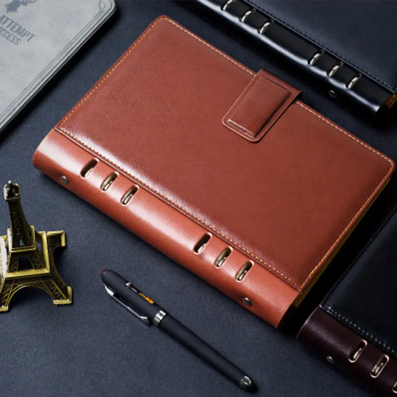 A6 A5 B5 Business Notebook PU Leather Organizer Planner Loose Leaf Binder Agenda Diary Notebook