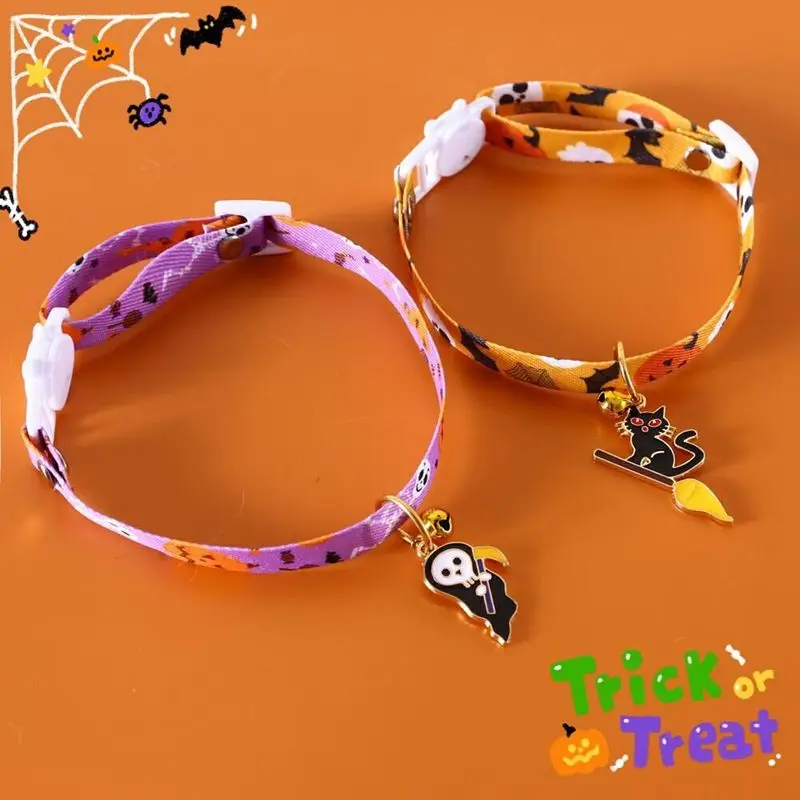 cat collar  pet collar  Halloween themed collar cat collars  cat collar with bell  kitten collar