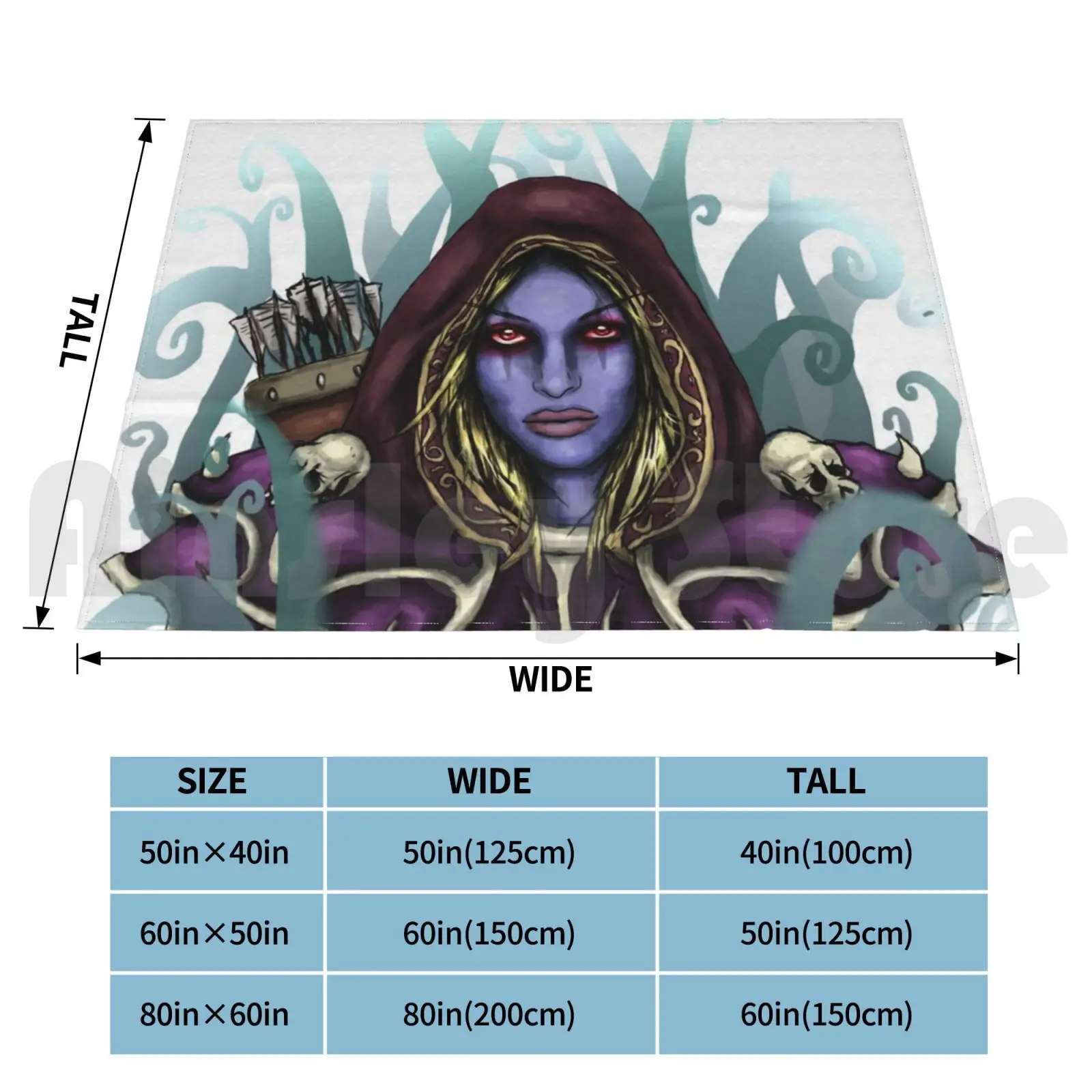 Sylvanas Windrunner Blanket Fashion Custom Sylvanas Sylvanas Windrunner Wow World Or Game Gamer Girl Gamer