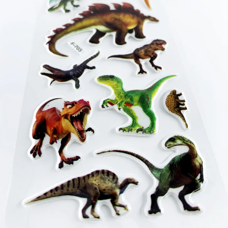 12 Sheets/Set Dinosaur Series Cartoon Stickers For Child Notebook Skateboard DIY Waterproof Cute Sticker Toy Boys Gift