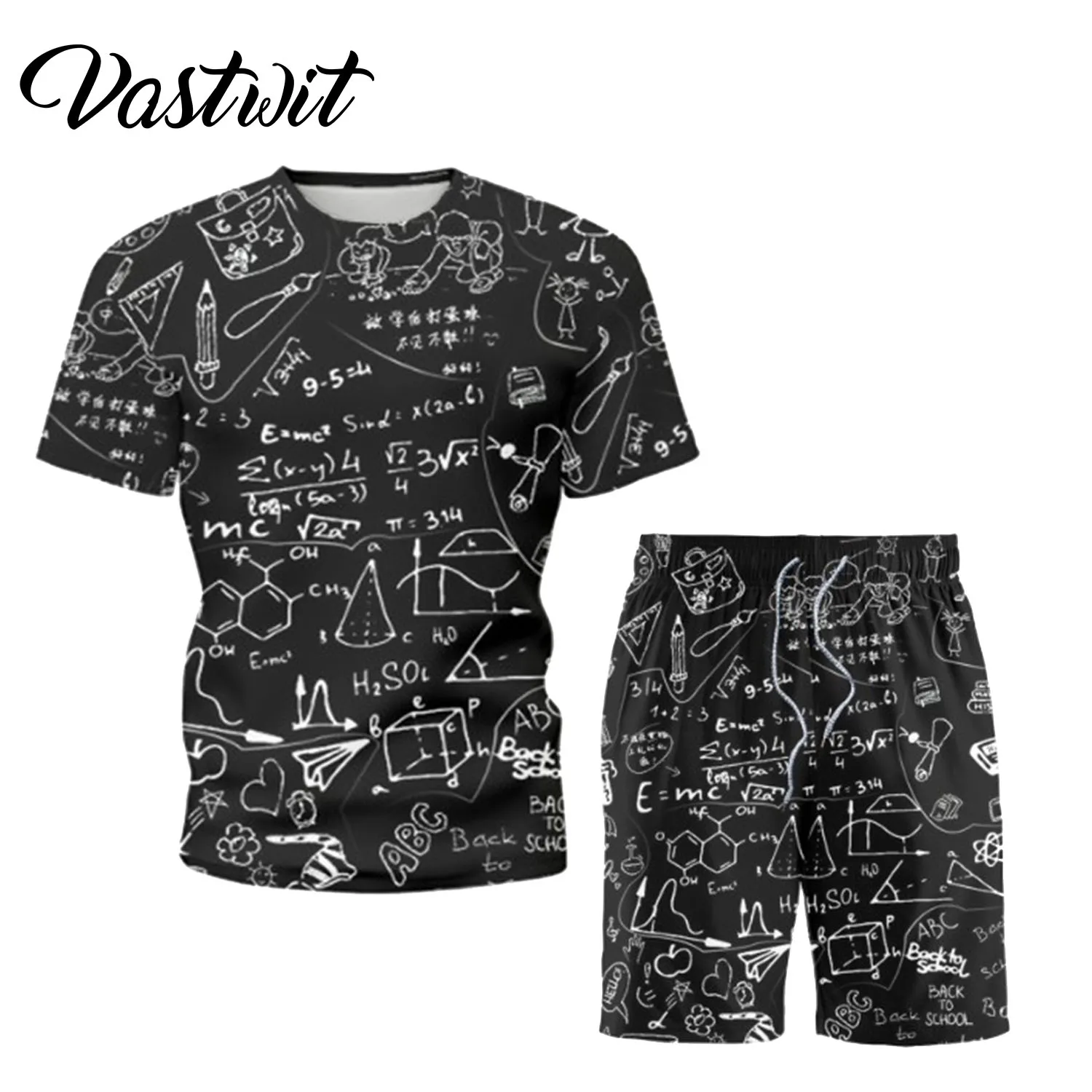 

2Pcs Men Short Sleeve Sets Summer Comfort Fabric Men T-Shirt and Shorts Suits