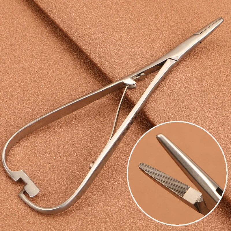 1pcs Dental Orthodontic Needle Holder Standard 14cm Extra Fine Beak Forceps Pliers Surgical Instrument for Dental Clinic