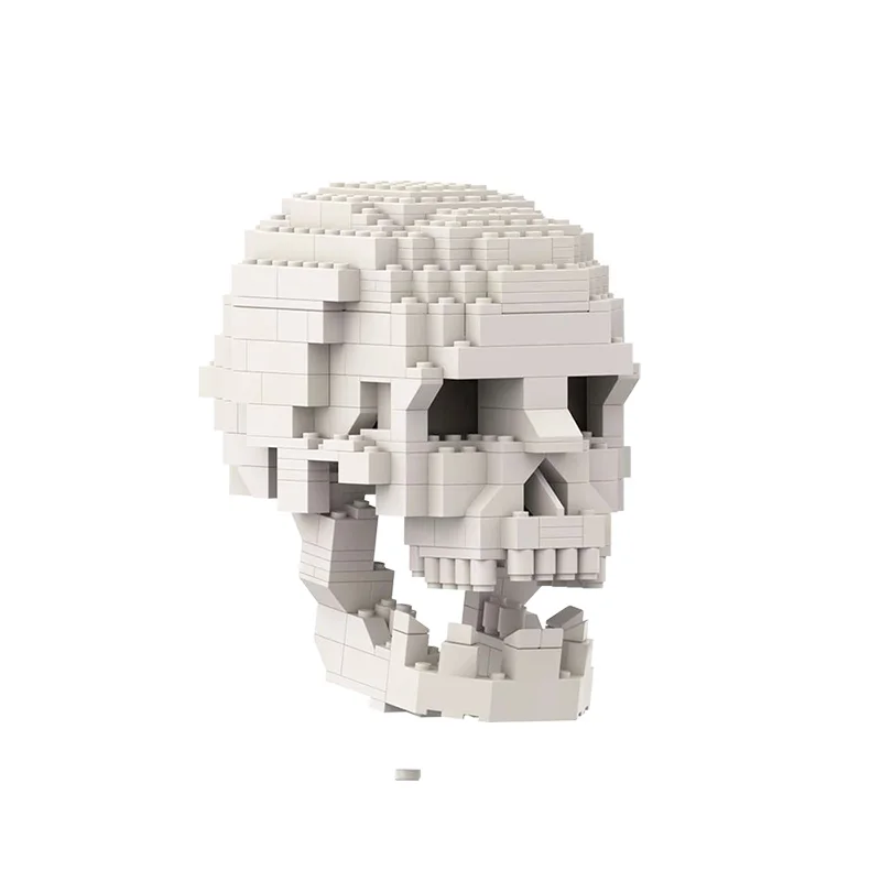 MOC Mysterious Skull Building Block Human Skull with Brain Anime Diamond Brick Toy Model Educational Toys