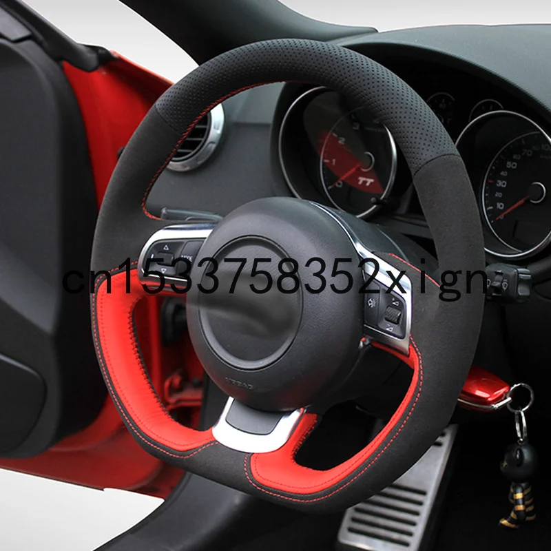 

For Audi A1 A3 A8L S5 S7 SQ5 TT R8 DIY custom leather suede car interior steering wheel cover