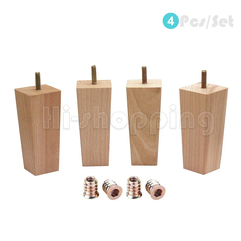 

4Pcs Tapered Solid Wood Furniture Legs Height 10/12/14cm for Replacement Sofa Wood Furniture Couch Chair Coffee Table Cabinet