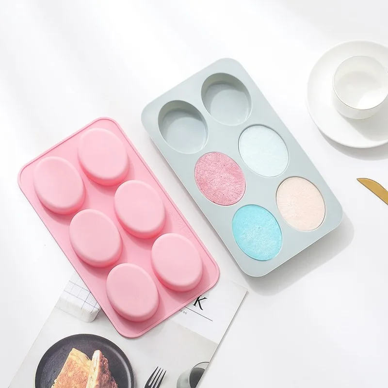 

Cute Oval Shape Silicone Soap Mould DIY Cake Decorating 6 Slots Cake Tools Handmade Jelly Maker Fondant Cake Mold Baking Tool