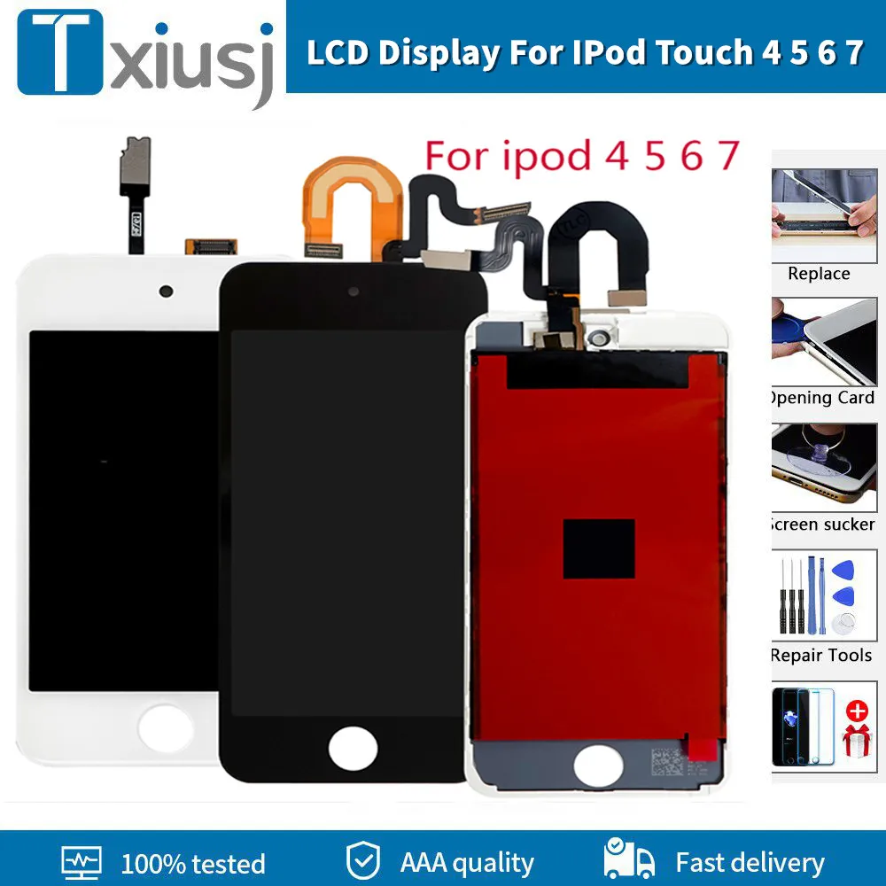 Aaa + + + Lcd Display Voor Ipod Touch 4 5 6 7 Lcd Touch Screen Digitizer Vergadering Voor Ipod Touch 5th 6th 7th Lcd-scherm Vervanging