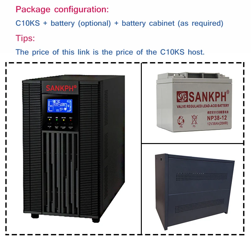 Uninterrupted backup power supply room server 10KVA can delay 30 minutes -8 hours 220V external battery C10KS