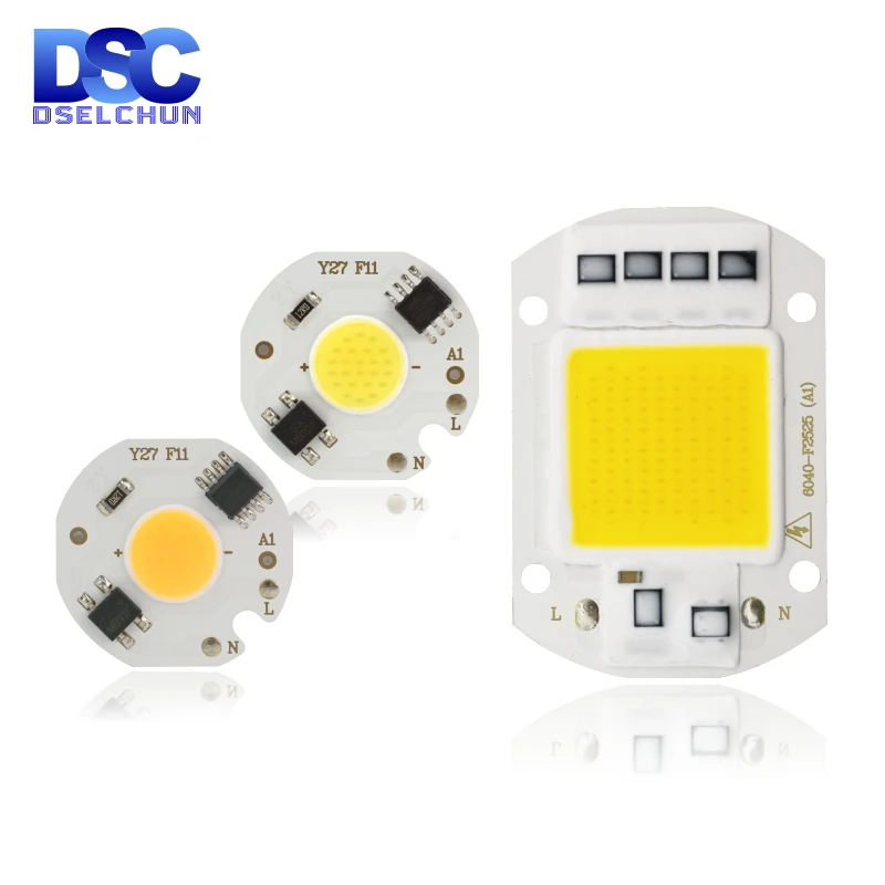 LED COB Chip Lamp 10W 20W 30W 50W 220V Smart IC No Need Driver LED Bulb 3W 5W 7W 9W, 투광 조명 스포트라이트 Diy 조명