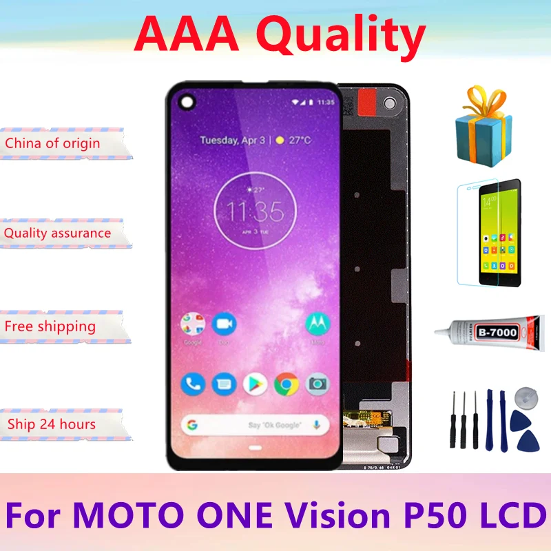 Test For Motorola One Vision LCD moto P50 XT1970 LCD Display Touch Screen Digitizer Assembly Replacement One Action XT2013