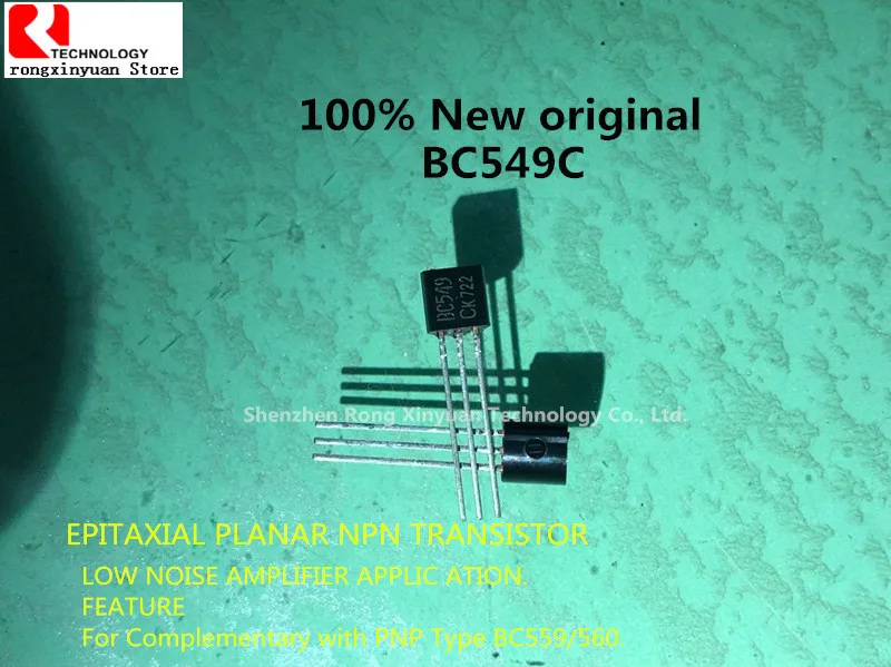 BC549C BC549 BC549-C-AT/P BC549-C BC549CTA EPITAXIAL PLANAR NPN TRANSISTOR LOW NOISE AMPLIFIER APPLIC ATION. 100% New original