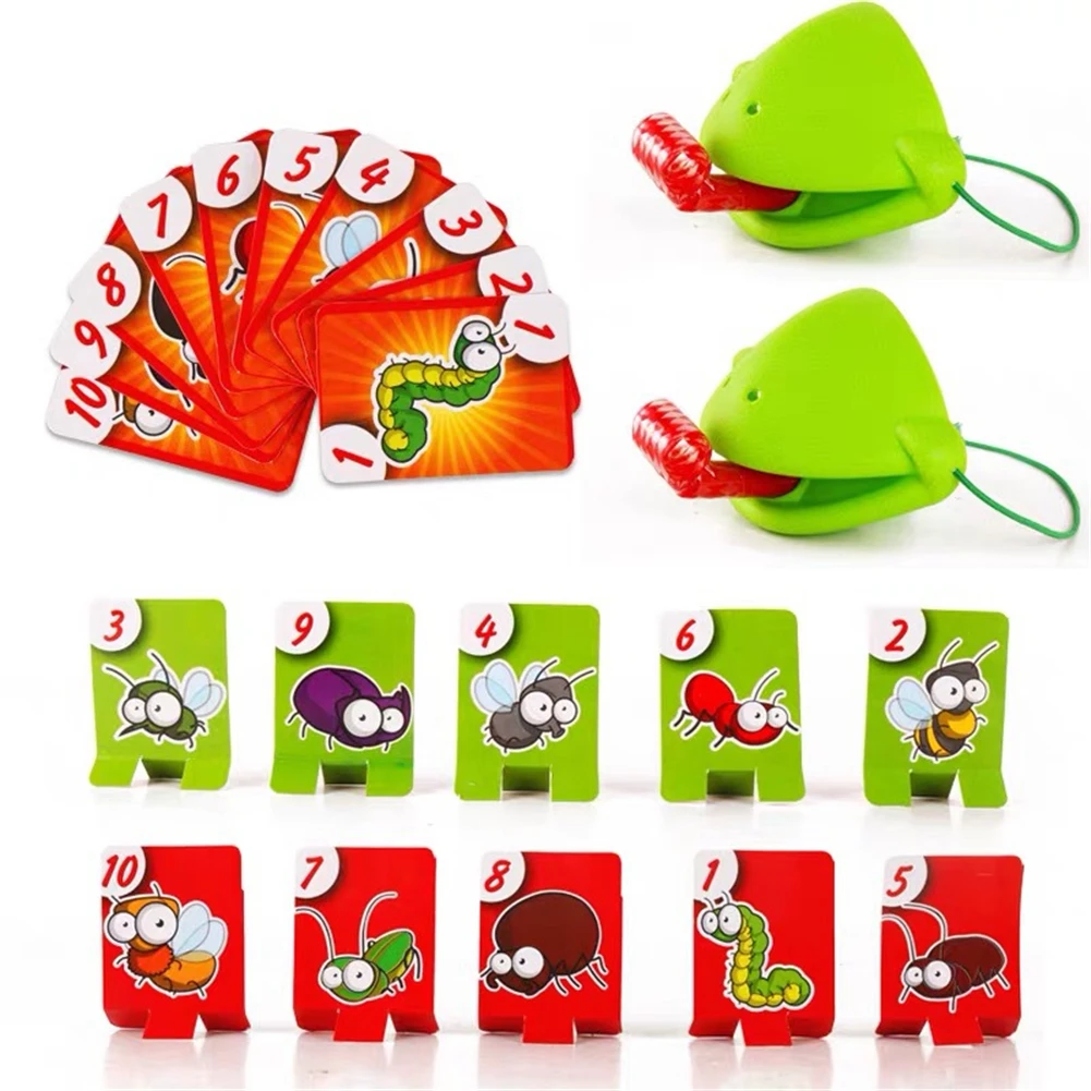 Chameleon Funny Board Game for Parent-Child Interactive Battle and Family Party Toy, Frog Mouth Take Card Tongue, THANKSLEE