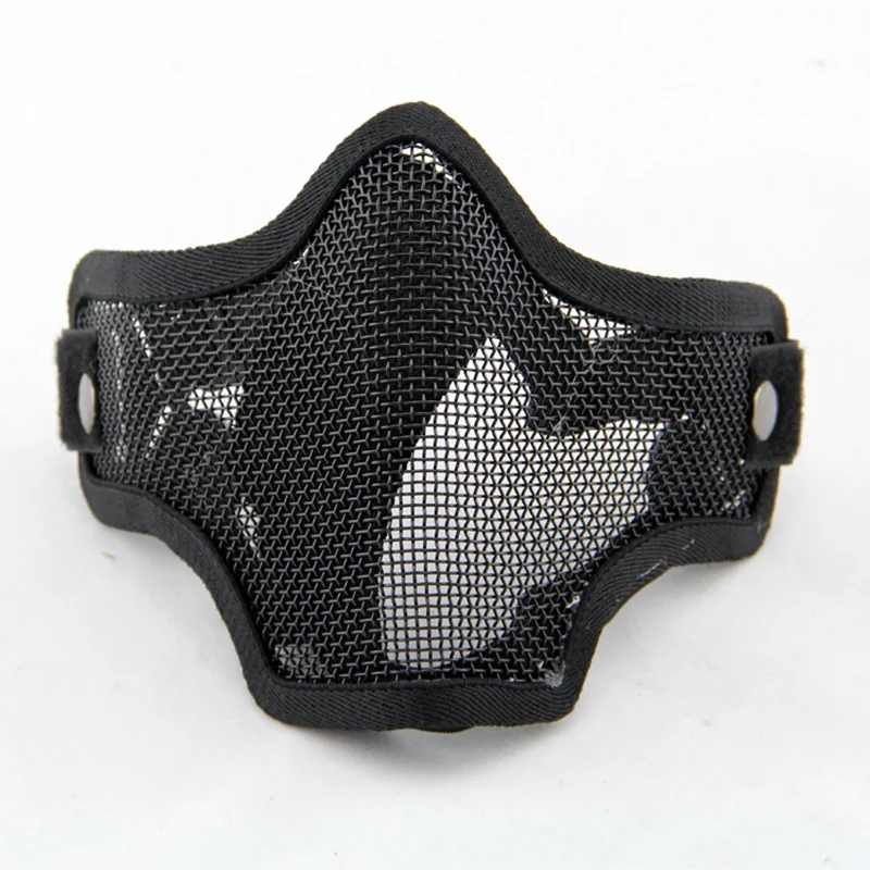 Half Lower Face Protective Airsoft Paintball Mask Metal Steel Mesh Hunting Equipment Black Wargame Army Military Tactical Masks