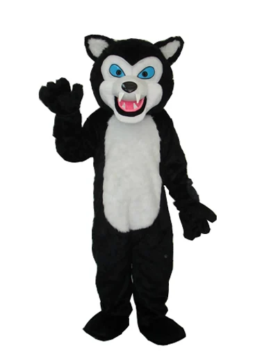 Costume de mascotte de loup noir pour bébé, Design à la mode, robe fantaisie de fête d'anniversaire pour adulte, vêtements d'halloween Cosplay, noël