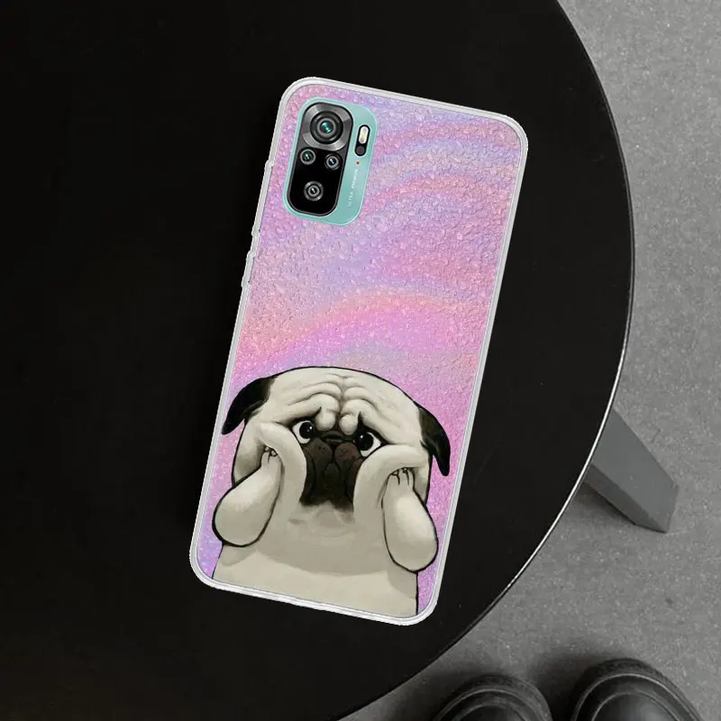 Cute Pug Dog Phone Case Cover for Xiaomi Redmi Note 13 12S 12 11 11S 11T 11E 10 Pro 10S 9 9S 9T 8 8T 7 Plus Print Coque Case Cov