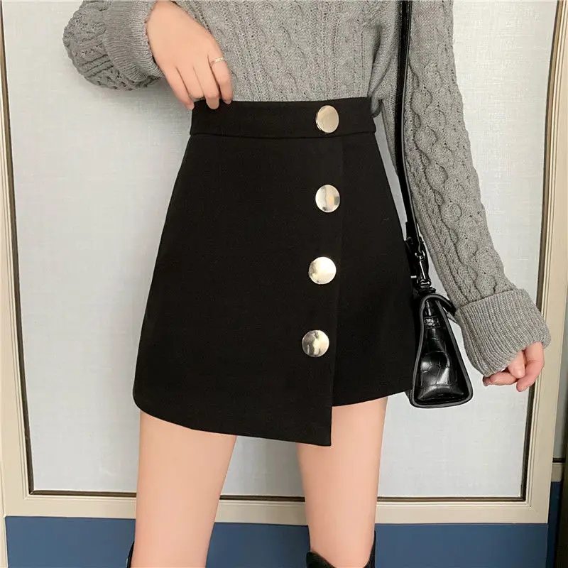 

Autumn and Winter Black Irregular High Waist Short Skirt Women's Skirt Woman Skirts Faldas Jupe