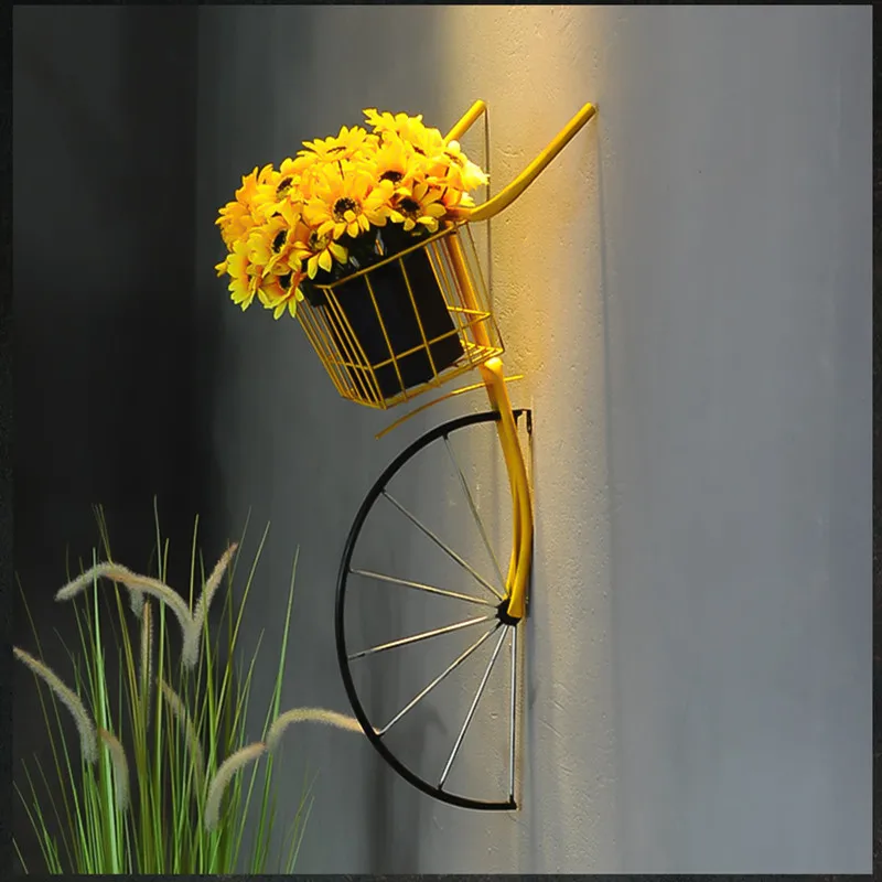 Retro Creative Wrought Iron จักรยานแขวนผนังจักรยานด้านหน้าตกแต่งชา Shop Coffee Shop Bar ตกแต่ง
