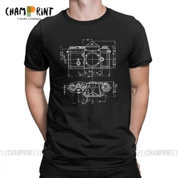 Men's Super Fashion Camera Patent T Shirt For Photographer Pure Cotton Clothing Casual Crew Neck Tees 4XL 5XL 6XL T-Shirts