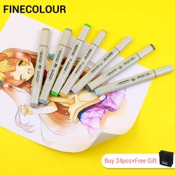 LifeMaster Finecolour Alcohol Ink Art Markers Set Felt Tip For Architecture Manga Sketch Pen Art Supplies for Artist EF100