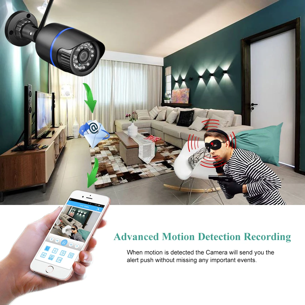 Gadinan 5MP WiFi IP Camera 3MP 1080P HD Outdoor Waterproof Baby Monitor Night Vision Audio Record Security CCTV Camera ICSee APP