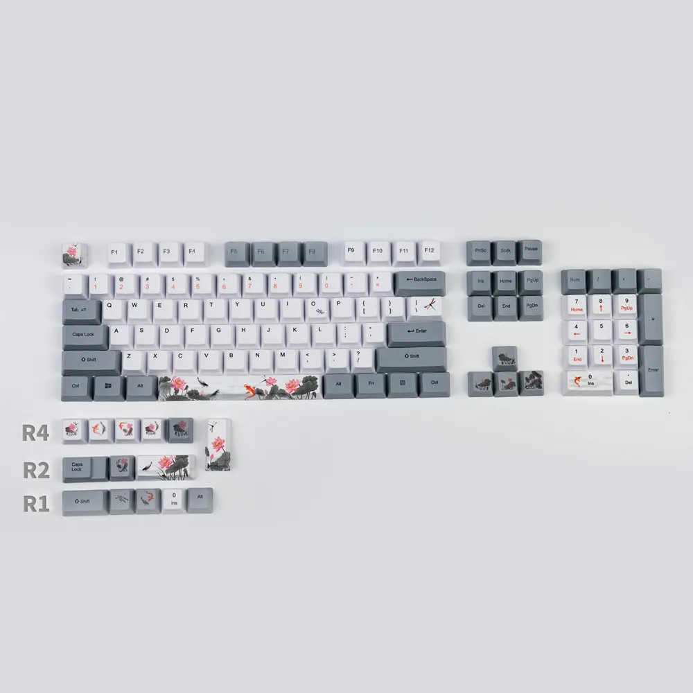 

1 Set Retro Koi Theme Keycap For MX Switch Mechanical Keyboard PBT Dye Subbed Key Cap OEM Profile Chinese Style Keycaps