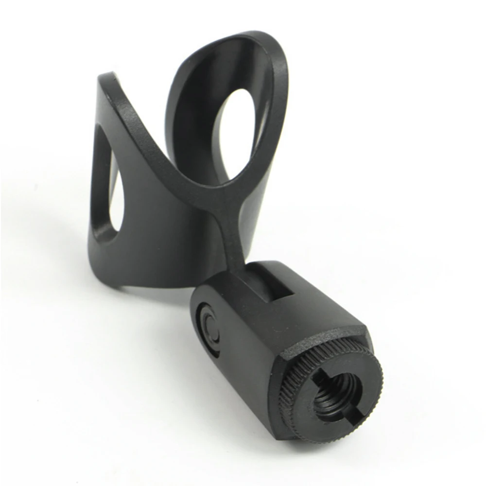 Black Flexible Microphone Mic U-Shaped Clamp Clip Stand Accessories 3/8 Screw Plastic Clamp Clip Holder Mount